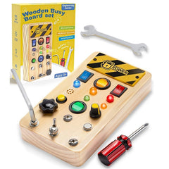 LED Light Wooden Montessori Educational Toy for Kids