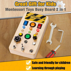 LED Light Wooden Montessori Educational Toy for Kids