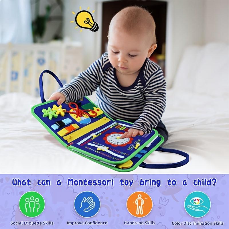 Educational Sensory Board Toddler Busy Board for 3 Years Old Kids