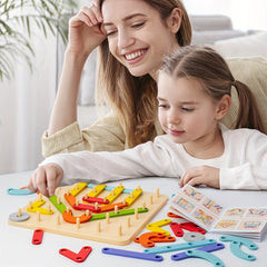 33pcs Peg Board Toy Montessori Geometric Shape Matching Wooden Teaching Aids