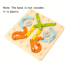 33pcs Peg Board Toy Montessori Geometric Shape Matching Wooden Teaching Aids