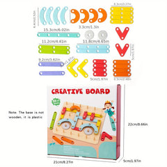33pcs Peg Board Toy Montessori Geometric Shape Matching Wooden Teaching Aids