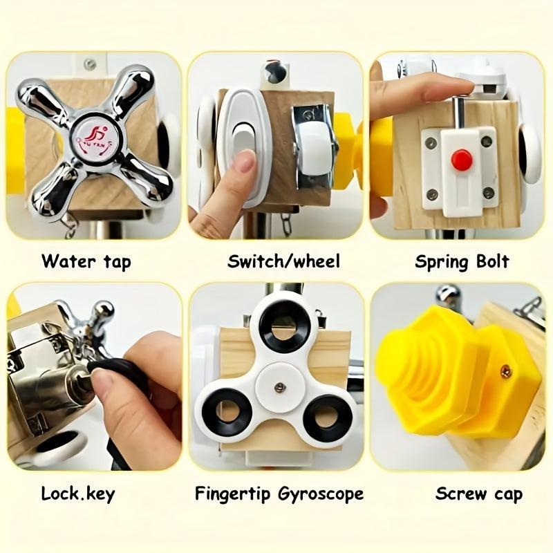 7-in-1 Busy Cube Sensory Toy For Toddlers Montessori Learning Toy