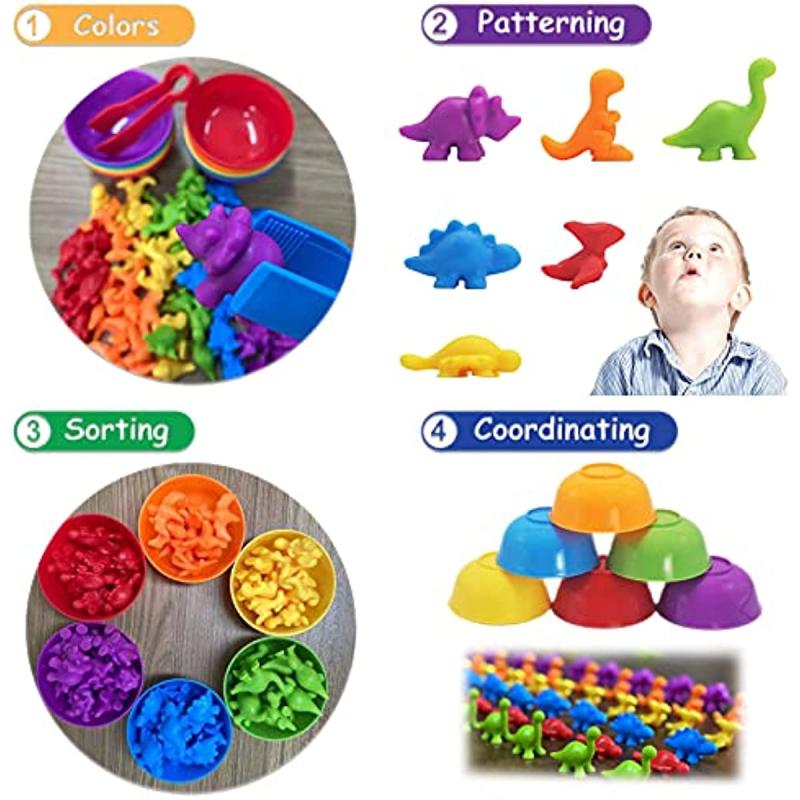 48 Piece Dinosaur Matching Game with Sorting Cups Educational Toy Set