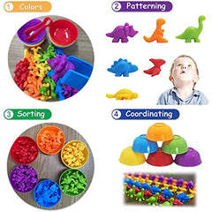 48 Piece Dinosaur Matching Game with Sorting Cups Educational Toy Set