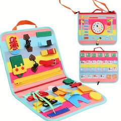 Montessori Busy Board Toy for Kids - Sensory Board for Fine Motor Skills
