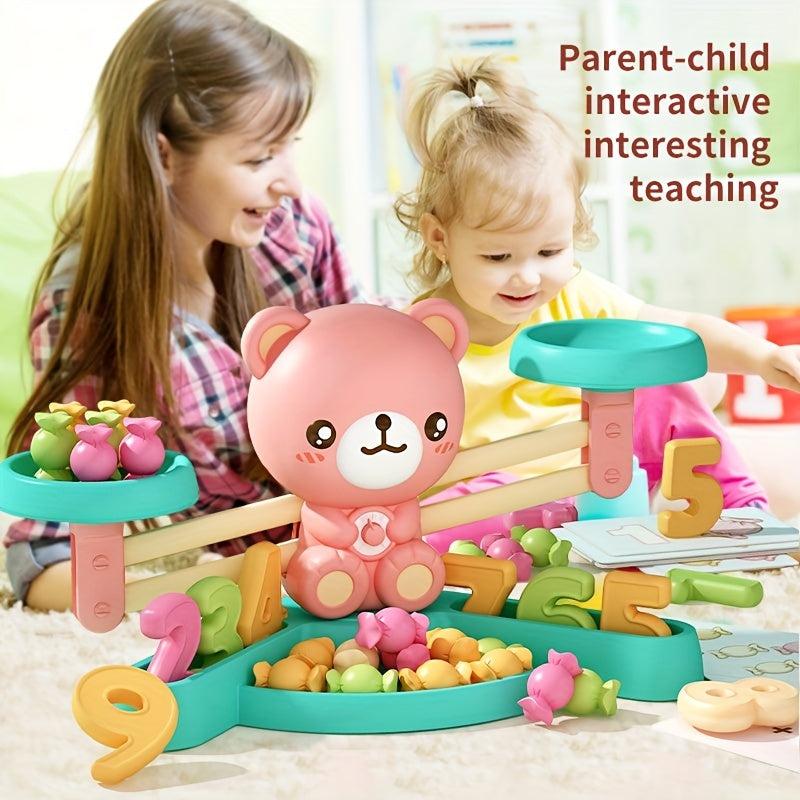 Balance Scale Toy with 10 Numbers, 20 Candies, 30 Cards - Math Teaching Toy
