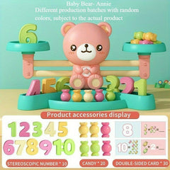 Balance Scale Toy with 10 Numbers, 20 Candies, 30 Cards - Math Teaching Toy