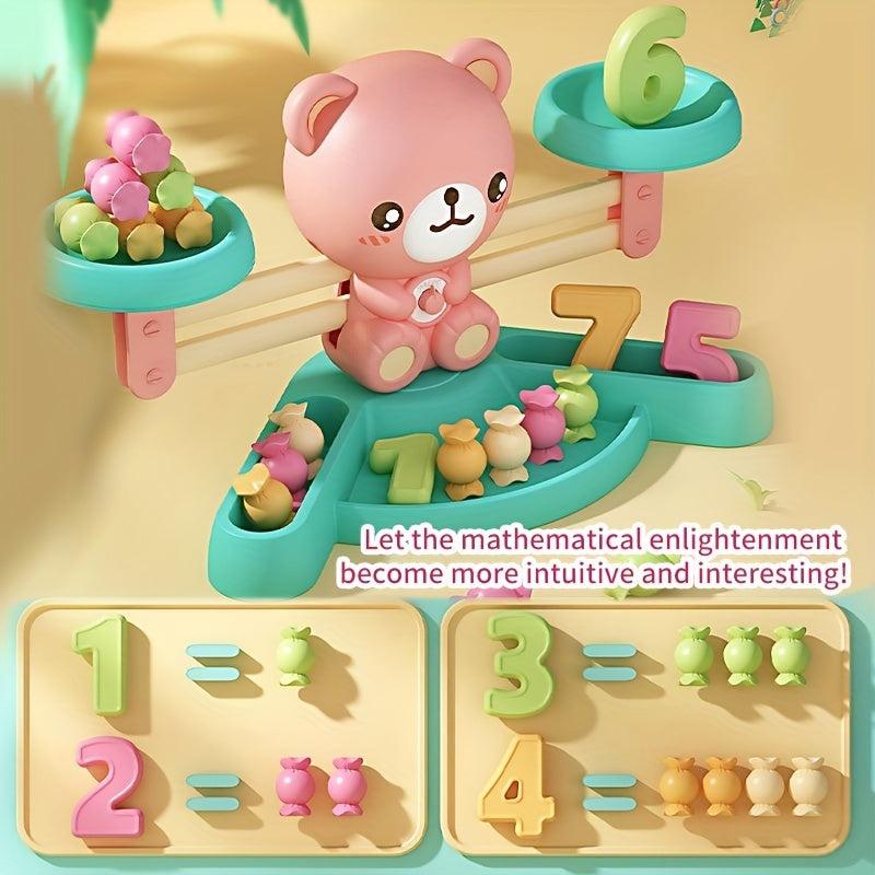 Balance Scale Toy with 10 Numbers, 20 Candies, 30 Cards - Math Teaching Toy