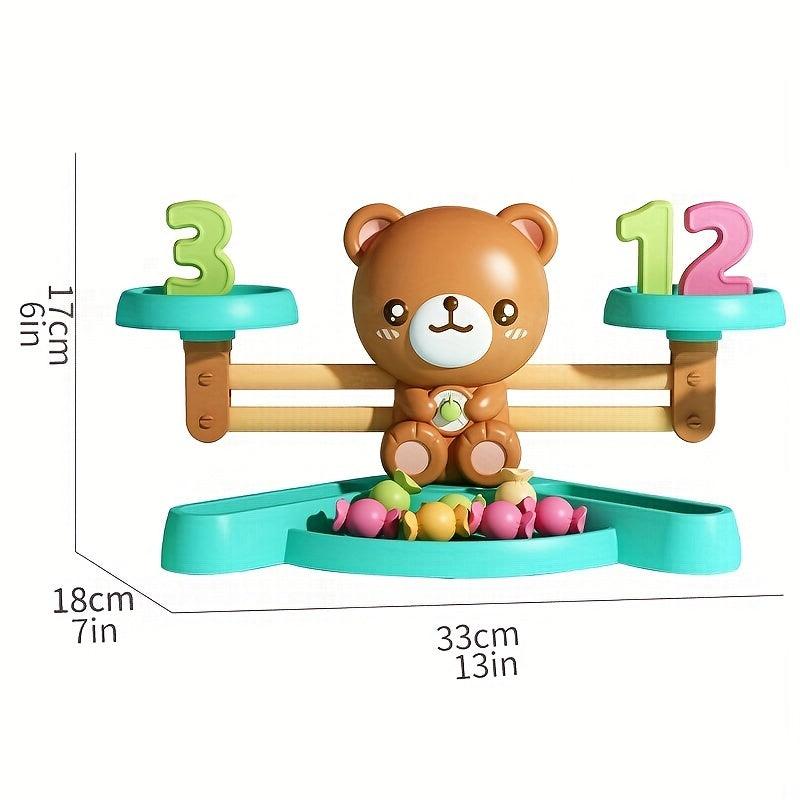 Balance Scale Toy with 10 Numbers, 20 Candies, 30 Cards - Math Teaching Toy