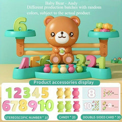 Balance Scale Toy with 10 Numbers, 20 Candies, 30 Cards - Math Teaching Toy