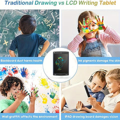 Red Green LCD Writing Tablet Doodle Board 21.59cm Colorful Erasable Drawing Pad