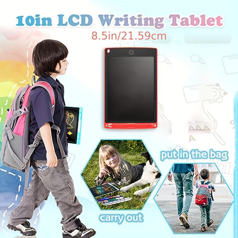 Red Green LCD Writing Tablet Doodle Board 21.59cm Colorful Erasable Drawing Pad