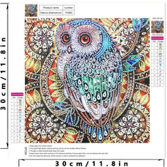 5D Diamond Painting Kit- Sparkling Owl with Special Rhinestones
