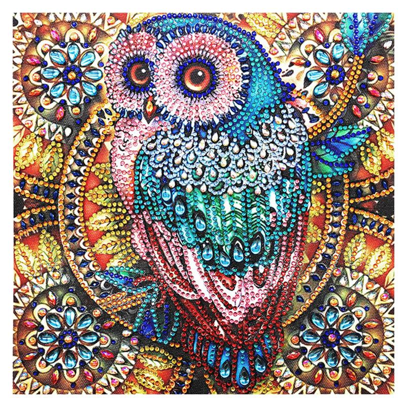 5D Diamond Painting Kit- Sparkling Owl with Special Rhinestones