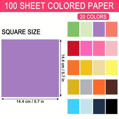100 Sheets Colour Paper for DIY Cutouts & Printing