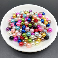 4 5 6 8 mm With Hole Pearl Hair Accessories Spacer Ball Loose Round Beads