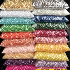 4 5 6 8 mm With Hole Pearl Hair Accessories Spacer Ball Loose Round Beads