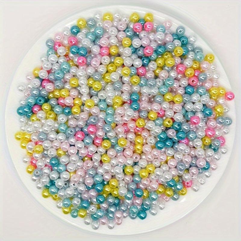4 5 6 8 mm With Hole Pearl Hair Accessories Spacer Ball Loose Round Beads