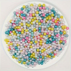 4 5 6 8 mm With Hole Pearl Hair Accessories Spacer Ball Loose Round Beads