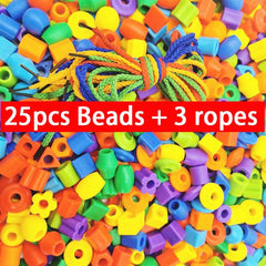 60pcs Rainbow Lacing Beads Montessori Toys Threading Toys Educational Toys