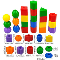 60pcs Rainbow Lacing Beads Montessori Toys Threading Toys Educational Toys