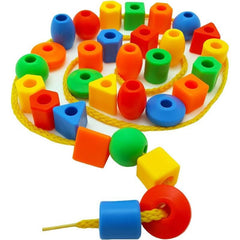 60pcs Rainbow Lacing Beads Montessori Toys Threading Toys Educational Toys