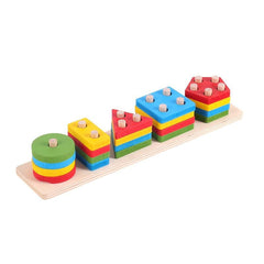 Children's Geometric Shape Stacking Toy - Early Education Building Blocks