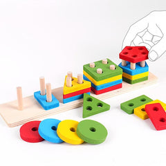 Children's Geometric Shape Stacking Toy - Early Education Building Blocks
