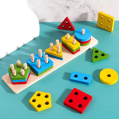 Children's Geometric Shape Stacking Toy - Early Education Building Blocks