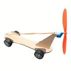 Rubber Band Power Car Puzzle Assembly Science Model