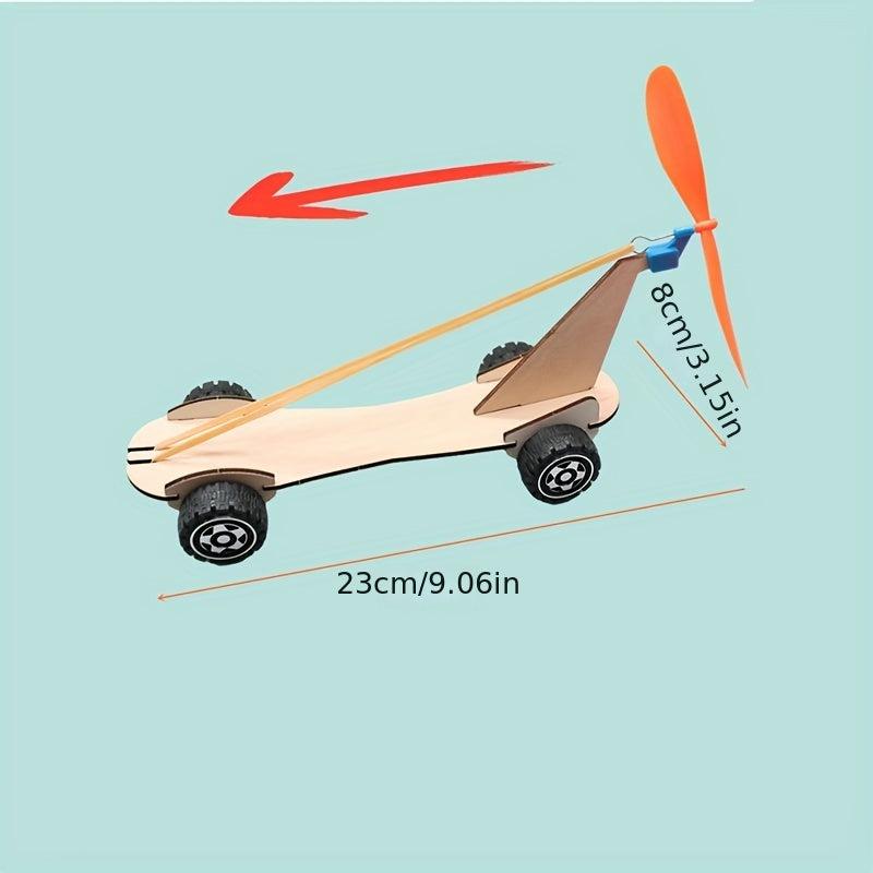 Rubber Band Power Car Puzzle Assembly Science Model
