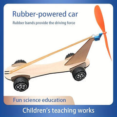 Rubber Band Power Car Puzzle Assembly Science Model