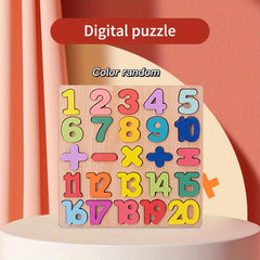 Number Letter Geometric Hand Grasping Building Blocks Puzzle Toys