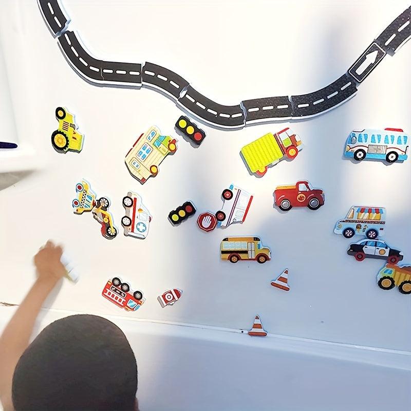 Educational Traffic Puzzle Bath Toy for Kids Age 2