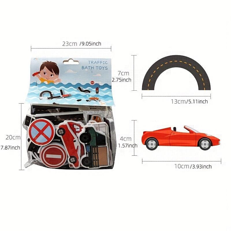 Educational Traffic Puzzle Bath Toy for Kids Age 2