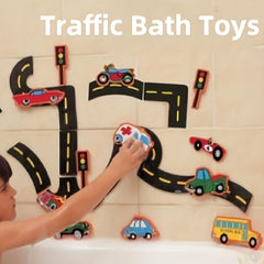Educational Traffic Puzzle Bath Toy for Kids Age 2