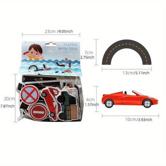 Educational Traffic Puzzle Bath Toy for Kids Age 2