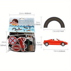Educational Traffic Puzzle Bath Toy for Kids Age 2