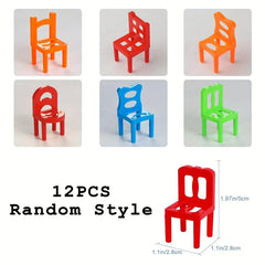 12pcs Stack Chair Building Blocks Toys Parent-child Interaction Christmas Gift