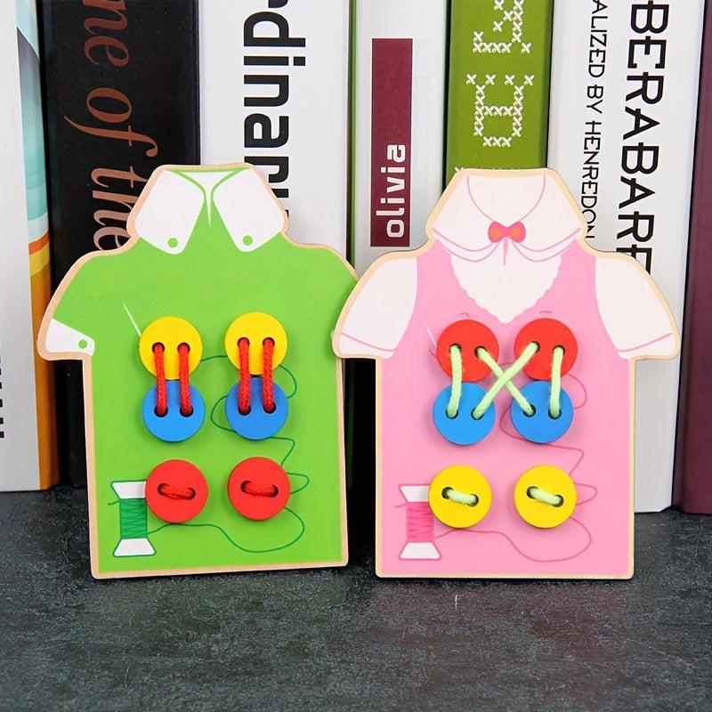 Baby Wooden Threading Nail Button Toy Fine Movement Training