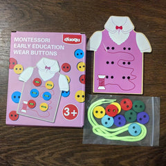 Baby Wooden Threading Nail Button Toy Fine Movement Training