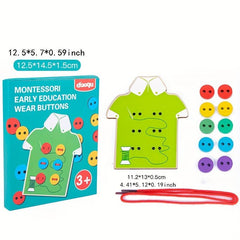 Baby Wooden Threading Nail Button Toy Fine Movement Training