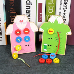 Baby Wooden Threading Nail Button Toy Fine Movement Training
