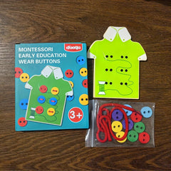 Baby Wooden Threading Nail Button Toy Fine Movement Training