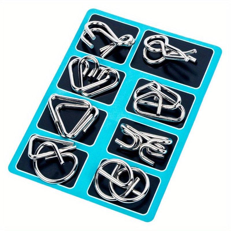 8Pcs Puzzle Wire IQ Brain Teaser Puzzles Game for Children & Adults