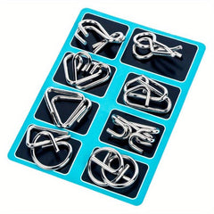 8Pcs Puzzle Wire IQ Brain Teaser Puzzles Game for Children & Adults