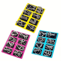 8Pcs Puzzle Wire IQ Brain Teaser Puzzles Game for Children & Adults