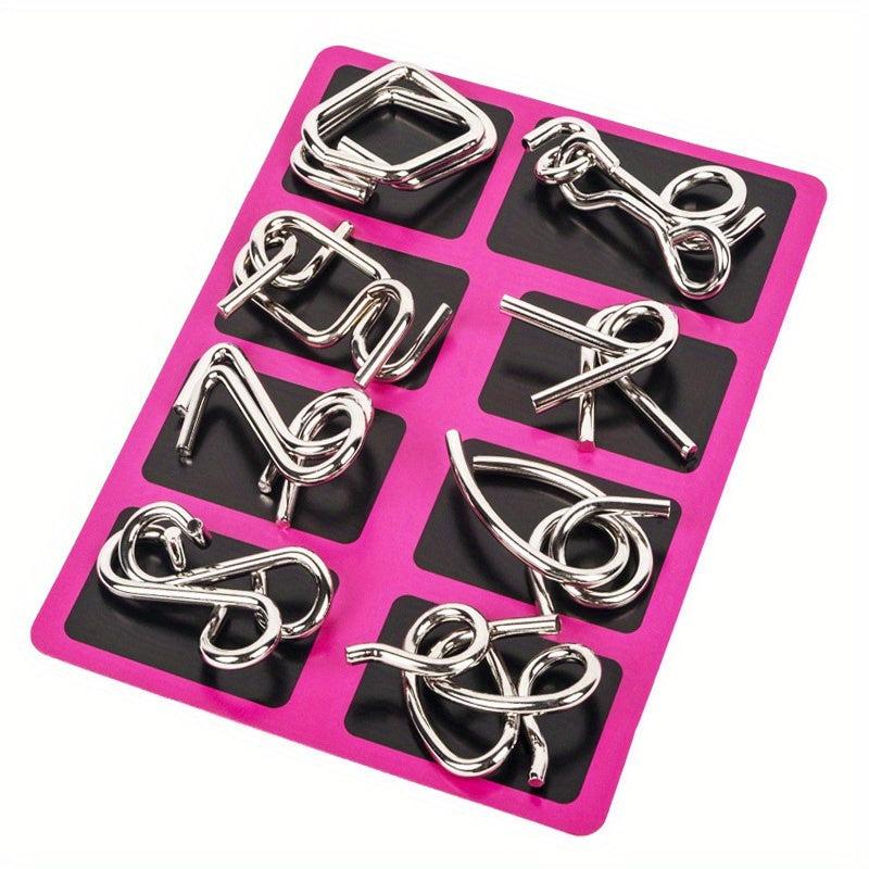 8Pcs Puzzle Wire IQ Brain Teaser Puzzles Game for Children & Adults