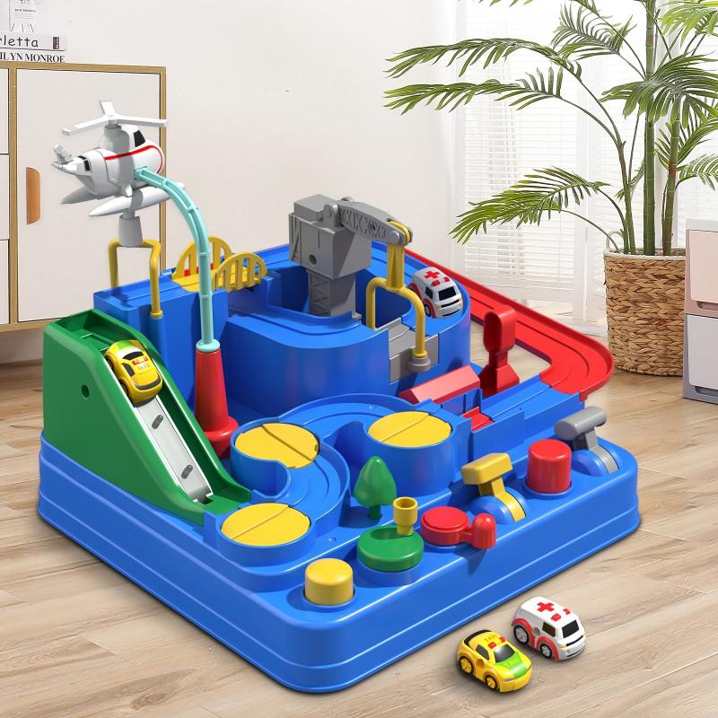 City Rescue Adventure Track Toy Set with 3 Mini Cars